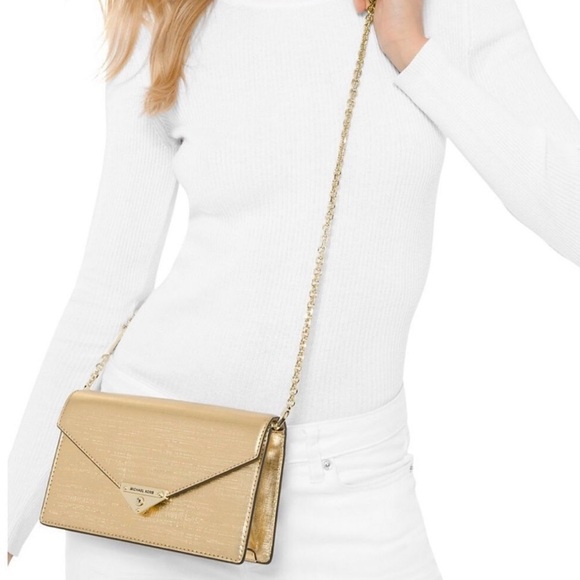 Michael Kors Black Textured Clutch,NWT